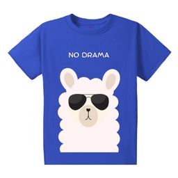 KAVEE Pure Cotton Half Sleeves No Drama Text Printed Tee - Royal Blue-picture-29