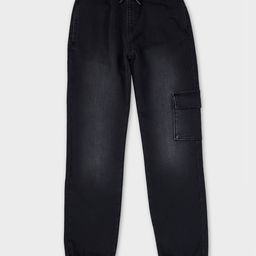 Pepe Jeans Cotton Knit Full Length Jogger Fit Solid Jeans - Black-picture-7
