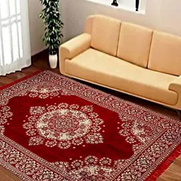 Sparrow world Red Solid Cotton Carpet-23