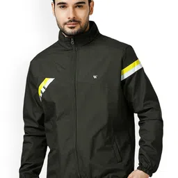 Zeel Men Windcheater Longline Open Front Jacket with Embroidered-56