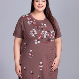 IN Love Women Plus Size Cotton Floral Printed Longline T-shirt-picture-7