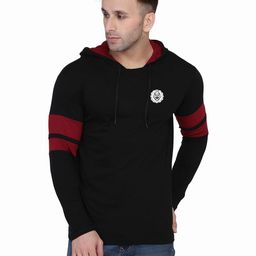 Blisstone Men Striped Hooded Slim Fit T-shirt-picture-2