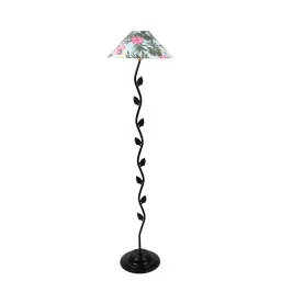 Tucasa TC-135 56 Inch Floral Print Floor Lamp with Metal Base-image-50