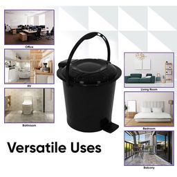 Kuber Industries Black Durable Pedal Dustbin With Handle -7Ltr image 4