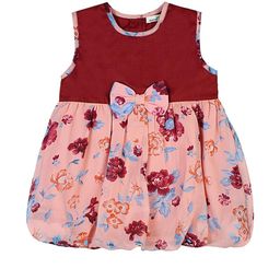 ShopperTree Floral Print Georgette Balloon Dress-image-32