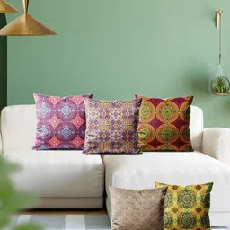 ArtzFolio Multicoloured Set of 5 Square Cushion Covers-image-97