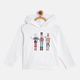 Cherry Crumble Kids White Embroidered Hooded Sweatshirt-image-92