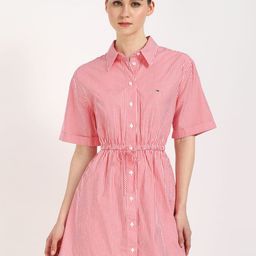 Tommy Hilfiger Women Striped Shirt Collar Shirt Dress-picture-15