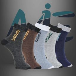 MJE Pack Of 5 Printed Mid Rise Ankle Length Socks-image-51