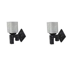 1ST TIME Grey & Black 2 Pcs Printed Glass Rectangle Shaped Wall Lamps-picture-3