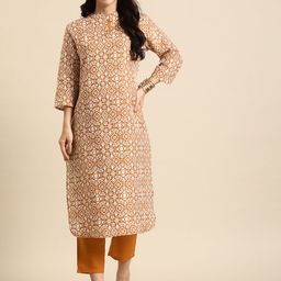 Anouk Women Ethnic Motifs Printed Pure Cotton Kurta with Trousers-39