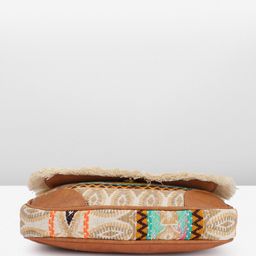 Anouk Geometric Textured Structured Sling Bag with Fringed image 4