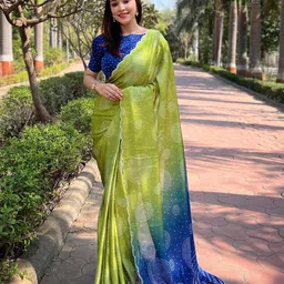 all about you Women Woven Design Bandhani Pure Georgette Saree-image-37