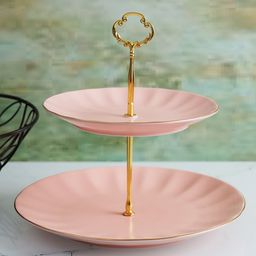A Vintage Affair Designer Ceramic Classic Cake Stand - Pink-16