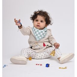 THEONI Organic Checkered Muslin Bandana Bibs - Sage Green-image-24