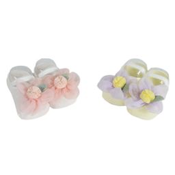 Kidofash Pack Of 2  Flower Detailed Socks Set - Purple-image-65