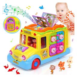 AKN TOYS Baby Intellectual School Bus Activity Toy Vehicle with Music Sounds and Lights for Toddlers (Color May Vary)-1