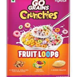 MANNA Go Grains Crunchies Fruit Loops | Multigrain Breakfast Cereal for Kids - 250g-24