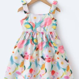 Mark & Mia Sleeveless Frock with Floral Print - White-image-70