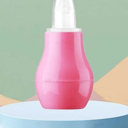 Baby Miniature Baby Nasal Nose Aspirator Suction Cleaning Tool Mucus Congestion Relief Teether Manual Nasal Aspirator-Pack of 1-Pink Color-image-49