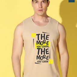 WOOSTRO Pack Of 2 Printed Combed Cotton Gym Vests VWS26(MORE RUST)(MORE PEACOCK)-21