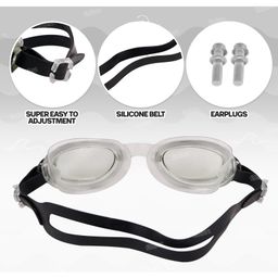 Fiddlerz Anti Fog Swimming Goggles with UV Protection & Adjustable Strap Black color Age 3 and Above image 3
