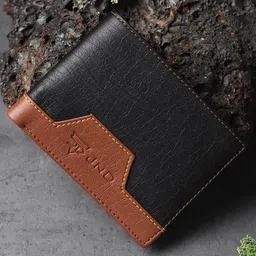JND Men Colourblocked Cut Work PU Two Fold Wallet-11
