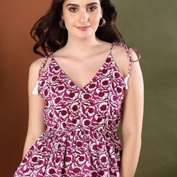 Zenava by Myntra Women Floral Print Cotton Peplum Crop Top-picture-46