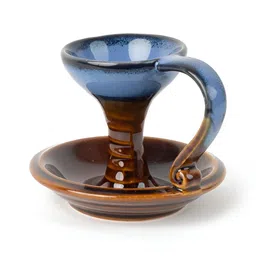 BODHI HOUSE Brown & Blue Printed Ceramic Incense Burner-image-63