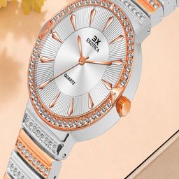 Exotica Fashion Women Brass Embellished Dial & Stainless Steel Bracelet Style Straps Analogue Watch-image-94