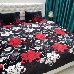 140 TC Microfiber Double 3D Printed Flat Bedsheet-image-85