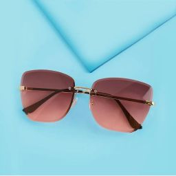 Carlton London Premium Pink & Gold Toned UV Protected Lens Rimless Sunglass for Women (140)-image-8