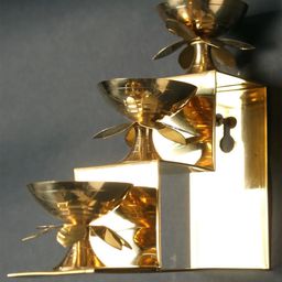 Exotic India Brass 3Pc Lamps On Steps Wall Hangings-picture-7
