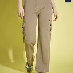DIMPY GARMENTS Women Pack Of 2 Relaxed High-Rise Cargos Trousers-image-79