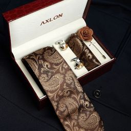 Axlon Men Paisley Tie & Pocket Square Accessory Gift Set-picture-7