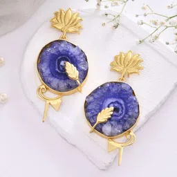 DASTOOR Gold Plated Artificial Stones Studded Contemporary Drop Earrings-61