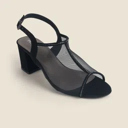 Metro Embellished Block Sandals with Bows-56