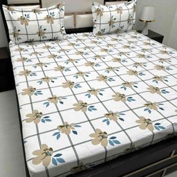 Pure Decor White & White Floral 350 TC Queen Bedsheet with 2 Pillow Covers-image-116