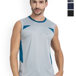 FTX Pack Of 4 Colourblocked Round Neck Bio-Wash Gym Innerwear Vests-picture-37