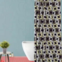 ArtzFolio Black and White Geometric Printed Waterproof Shower Curtain-36