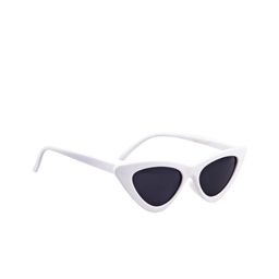 LEGEND EYEWEAR Unisex Black Lens & White Cateye Sunglasses with-image-58