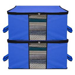 Kuber Industries Blue Set of 2 Regular Swab Storage Organisers-0