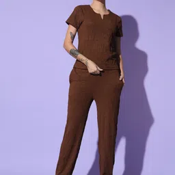 GLITO Round Neck Top With Trouser-image-47