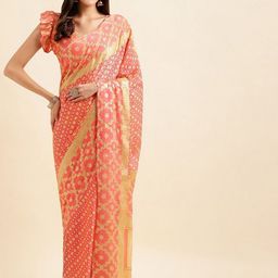 HERE&NOW Leheriya Pure Chiffon Saree-picture-52