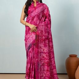RACHNA Ajrak Block Bhagalpuri Saree-image-1