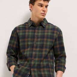 THE BEAR HOUSE Tartan Checked Pure Cotton Flannel Shirt-image-78