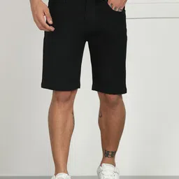 DENIMLOOK Men Solid Denim Shorts-picture-4