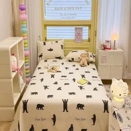 JC HOME Beige & Brown Ethnic Motifs 200 TC King Bedsheet with 2 Pillow Covers-picture-21