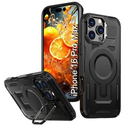 Luxury Kase Rugged Shockproof iPhone 16 Pro Max Magnetic Back Case with Kickstand-picture-45
