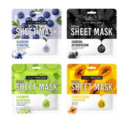 Hilary Rhoda Set Of 4 Blueberry -Cucumber -Charcoal -Papaya Sheet Mask- 20 g Each-21